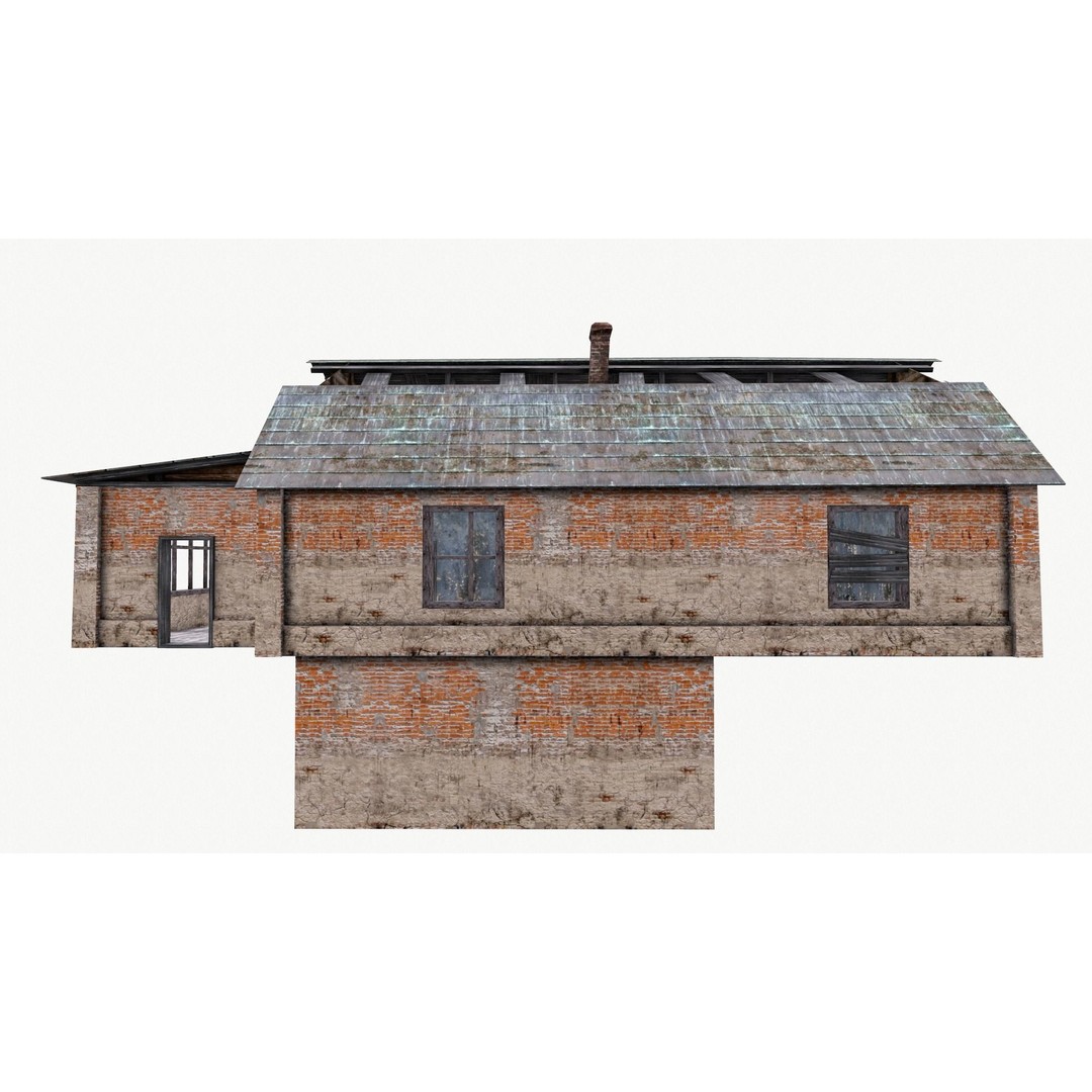 Old House 3D Model – Low Poly Game Asset, FBX & OBJ Formats - View 8