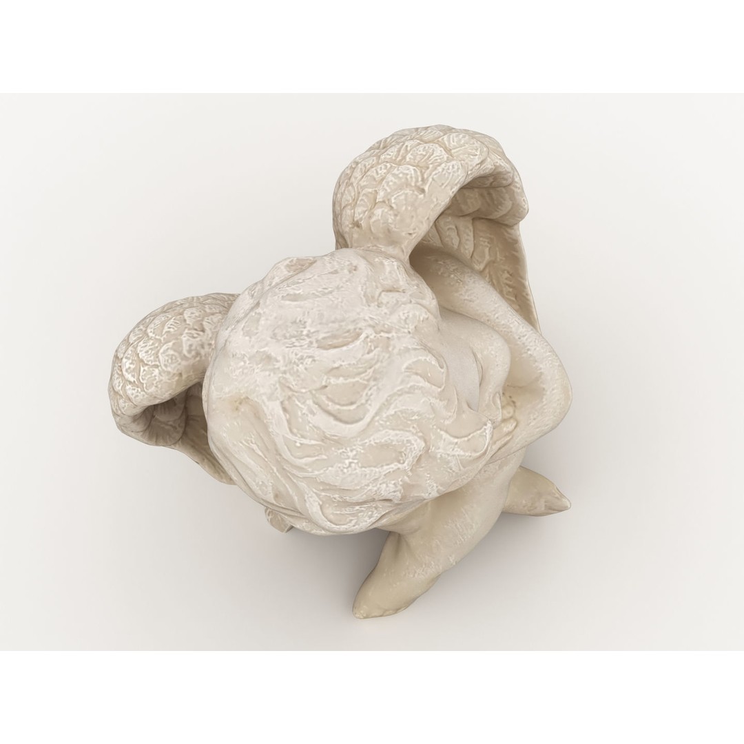 Angel Statuette 3D Model – Realistic Decoration Asset, FBX, OBJ - View 10