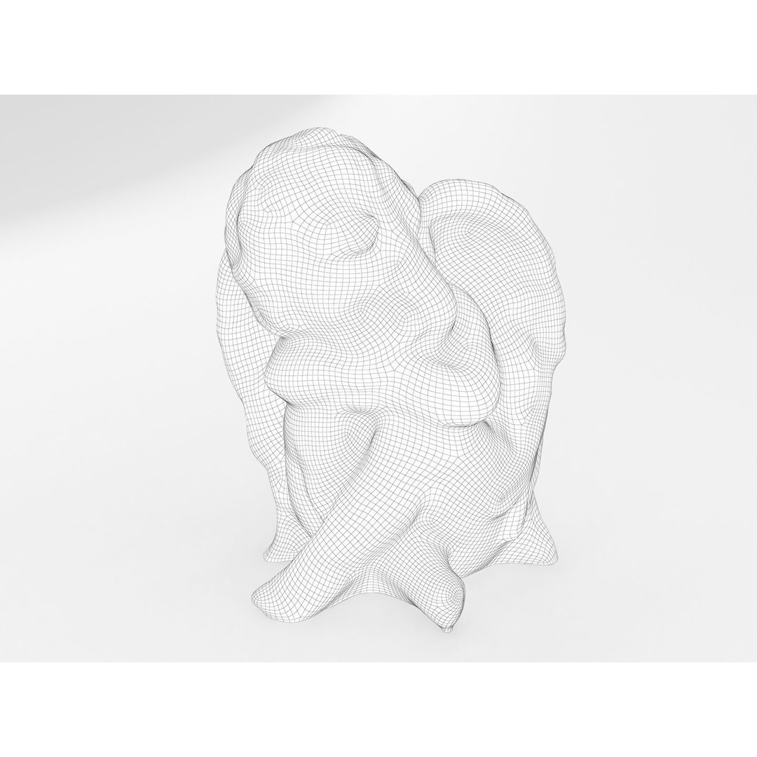 Angel Statuette 3D Model – Realistic Decoration Asset, FBX, OBJ - View 11