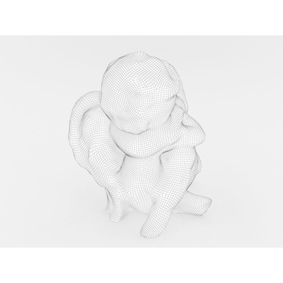 Angel Statuette 3D Model – Realistic Decoration Asset, FBX, OBJ - View 12
