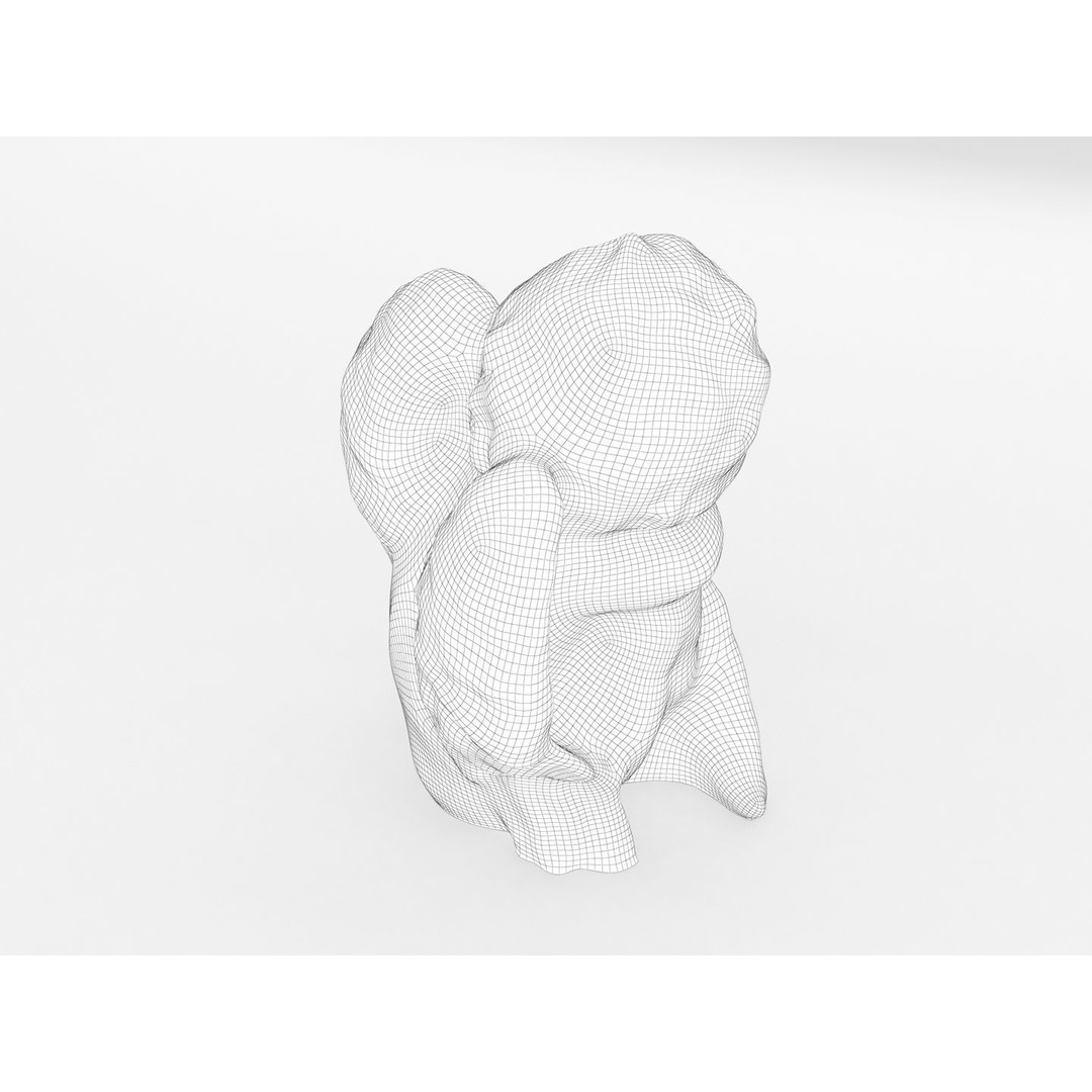 Angel Statuette 3D Model – Realistic Decoration Asset, FBX, OBJ - View 13