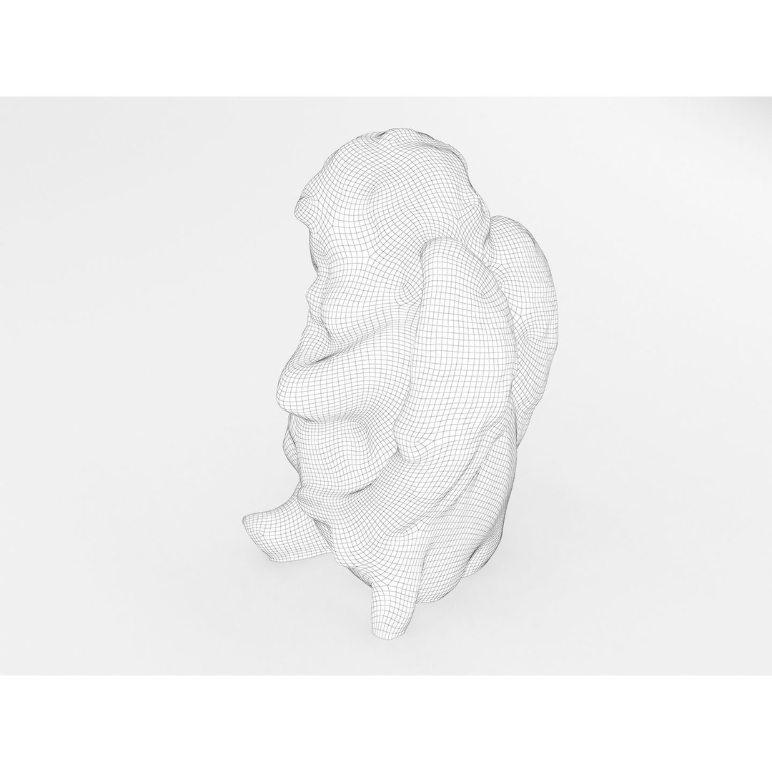 Angel Statuette 3D Model – Realistic Decoration Asset, FBX, OBJ - View 15