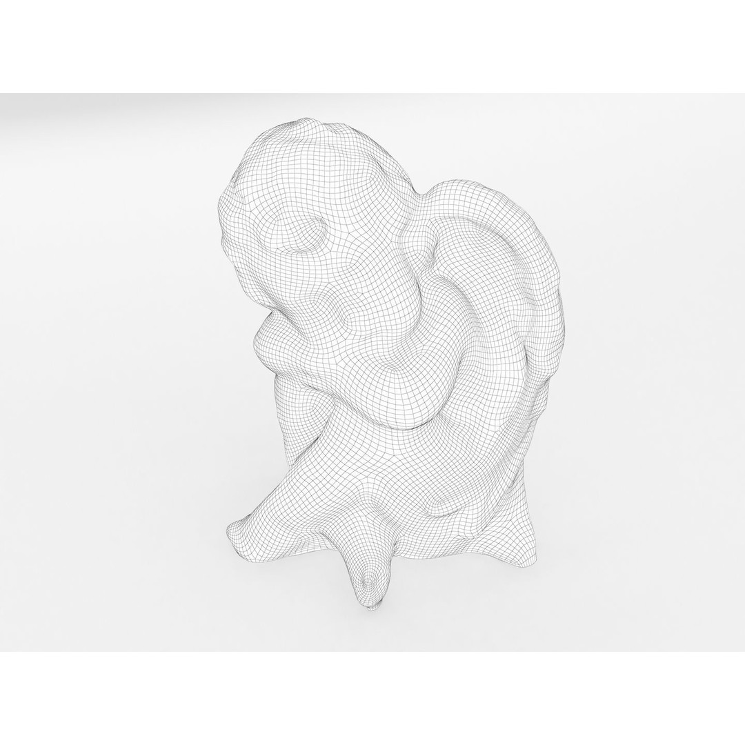 Angel Statuette 3D Model – Realistic Decoration Asset, FBX, OBJ - View 16