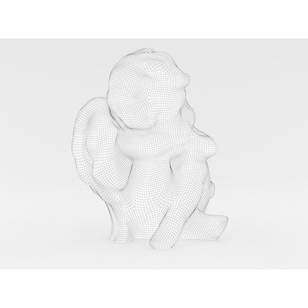 Angel Statuette 3D Model – Realistic Decoration Asset, FBX, OBJ - View 17