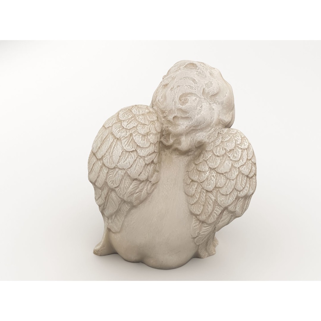 Angel Statuette 3D Model – Realistic Decoration Asset, FBX, OBJ - View 5