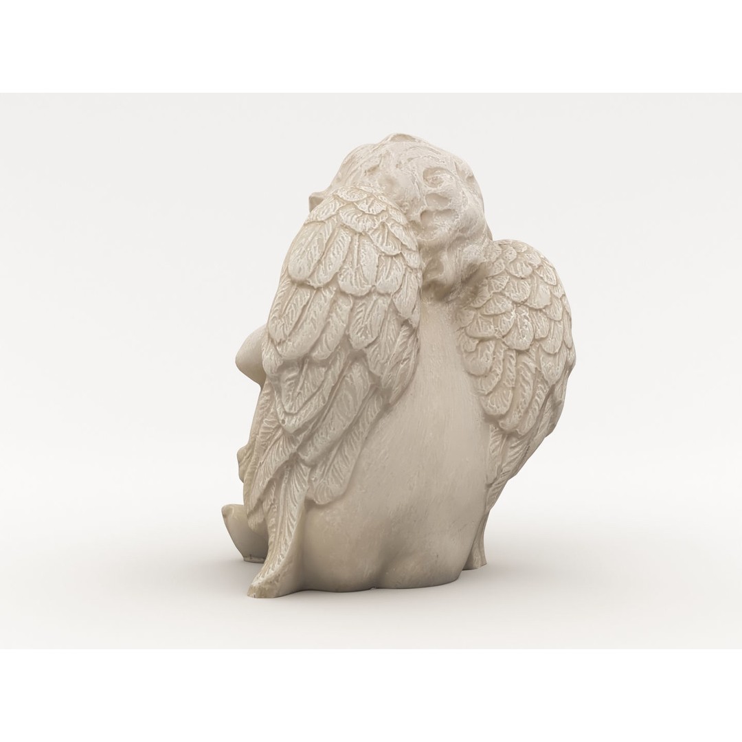 Angel Statuette 3D Model – Realistic Decoration Asset, FBX, OBJ - View 9
