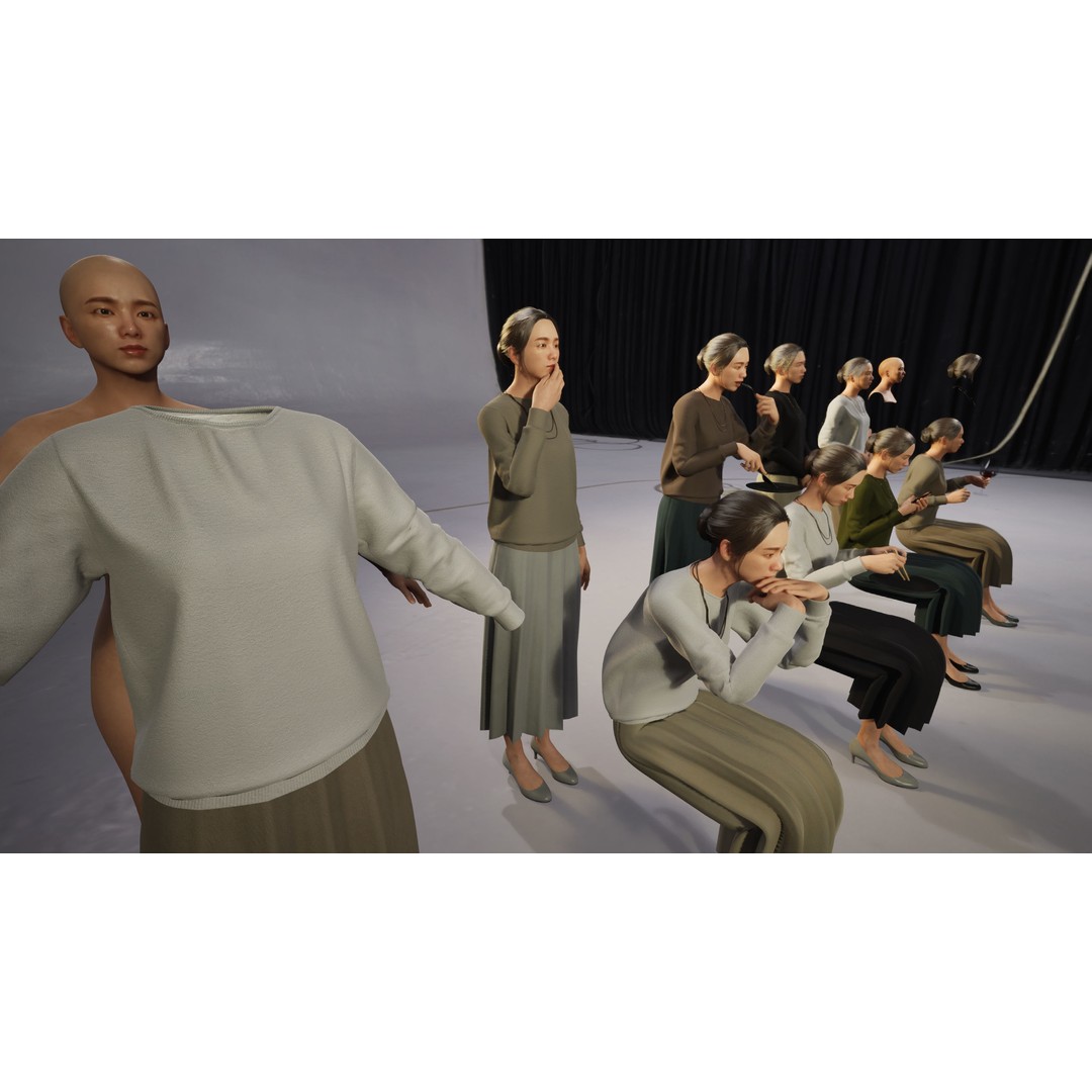 Asian Smart Casual Woman 3D Model – Low Poly Rigged Character for ArchViz - View 10
