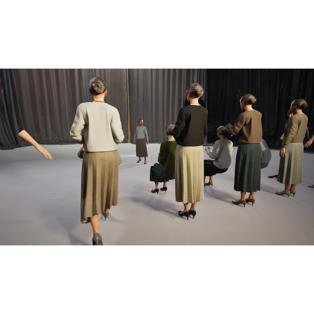 Asian Smart Casual Woman 3D Model – Low Poly Rigged Character for ArchViz - View 12