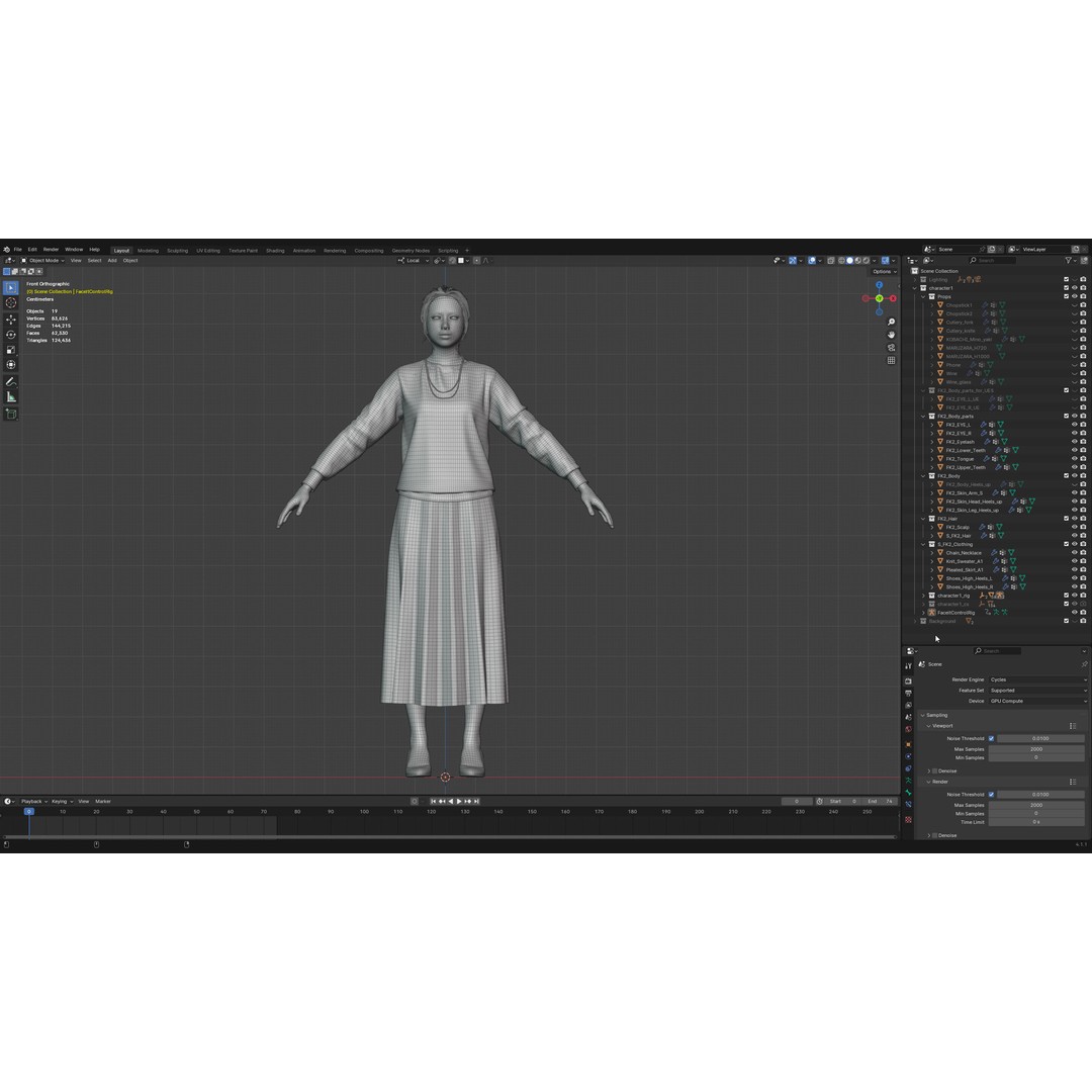 Asian Smart Casual Woman 3D Model – Low Poly Rigged Character for ArchViz - View 15