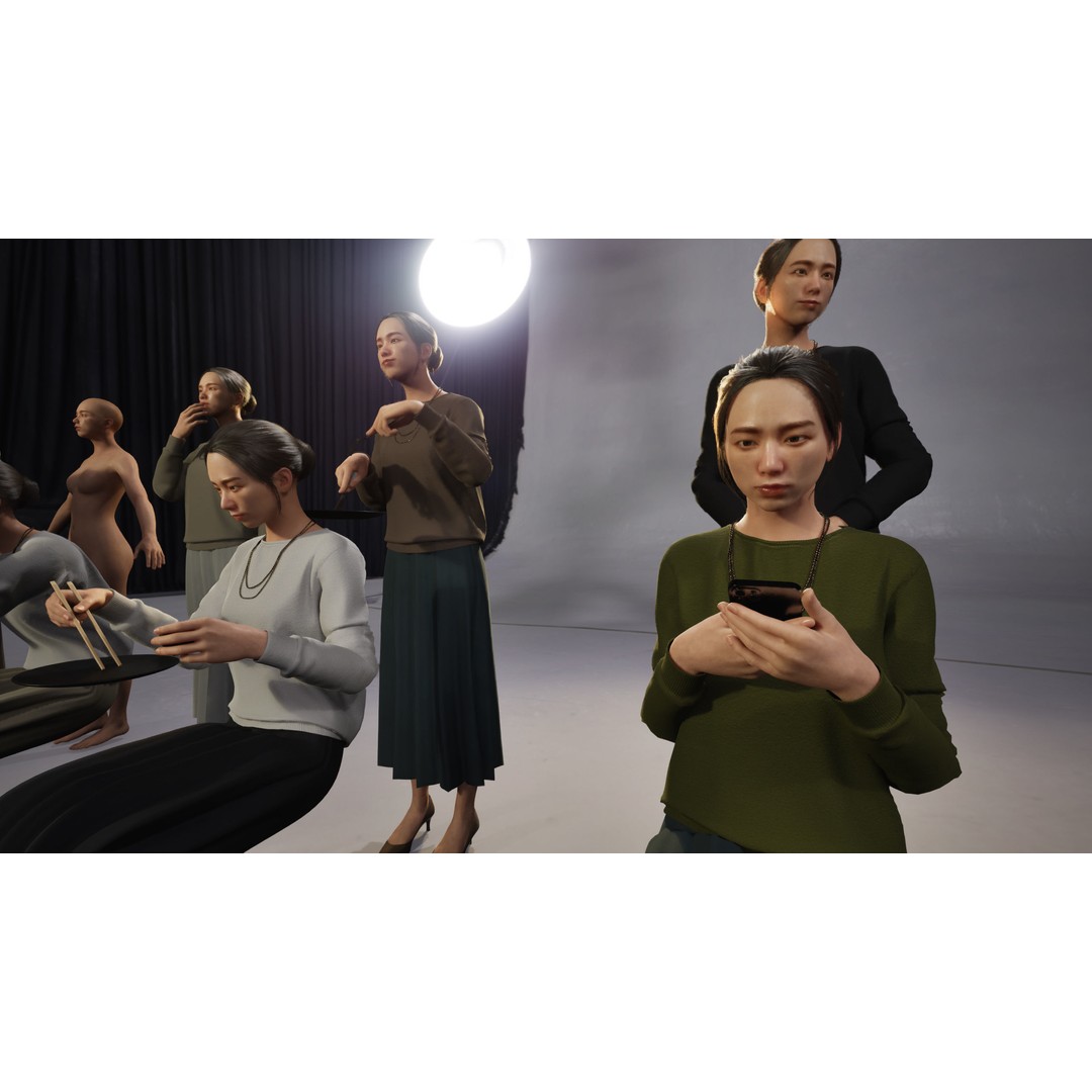 Asian Smart Casual Woman 3D Model – Low Poly Rigged Character for ArchViz - View 5