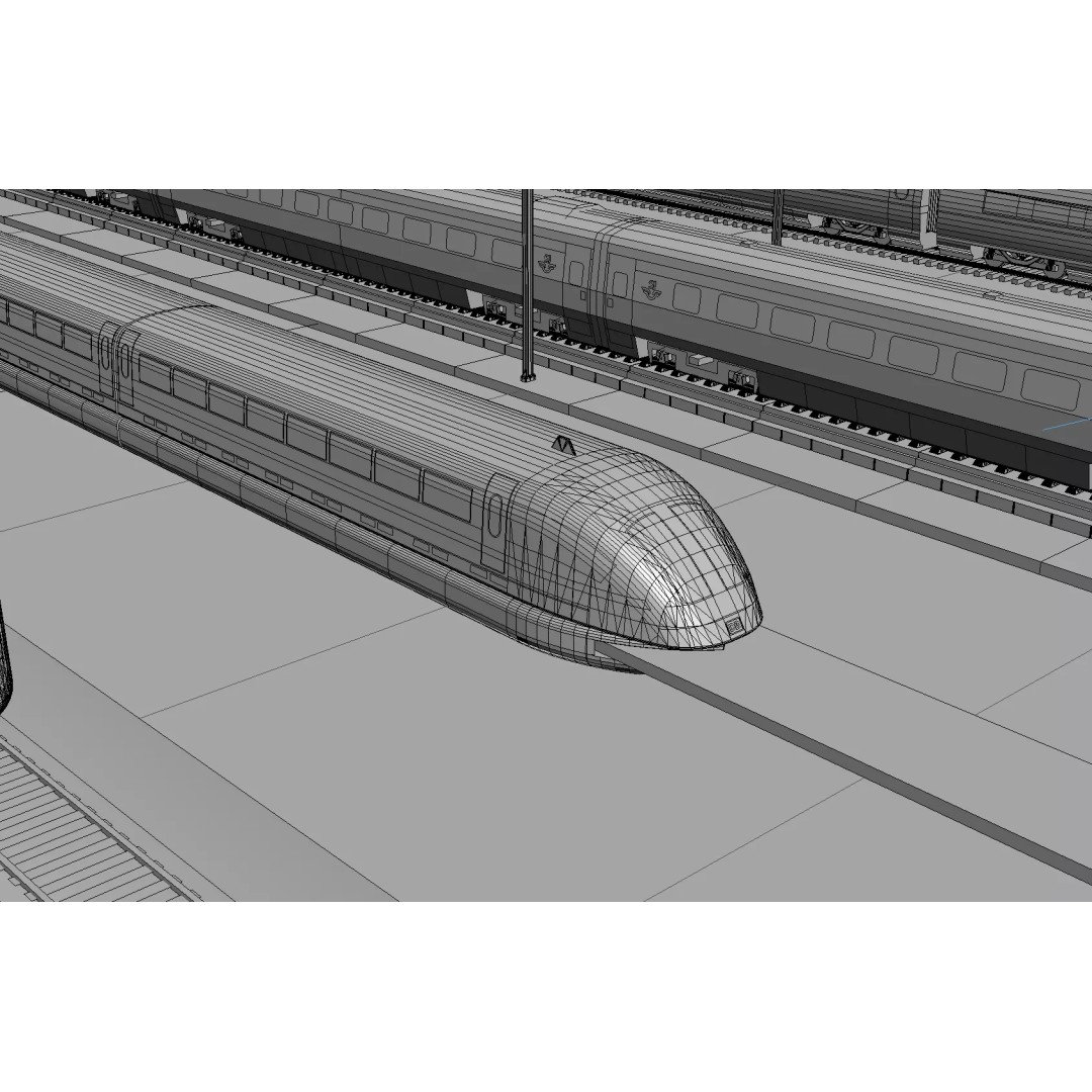 Bullet Train 3D Model – High-Speed Rail Vehicle Collection, FBX/OBJ