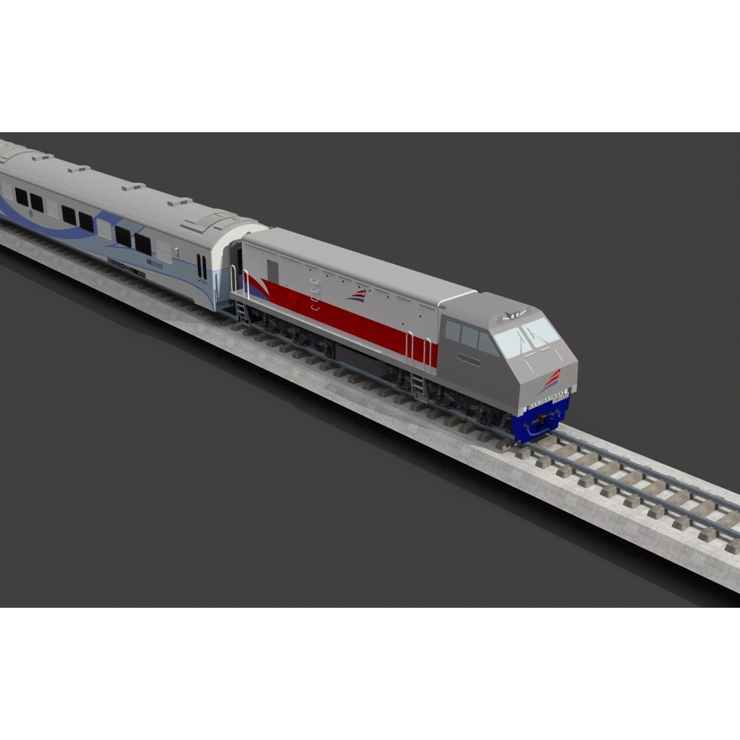 Bullet Train 3D Model – High-Speed Rail Vehicle Collection, FBX/OBJ - View 10