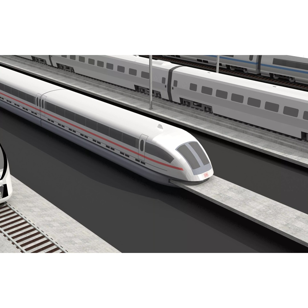 Bullet Train 3D Model – High-Speed Rail Vehicle Collection, FBX/OBJ - View 4