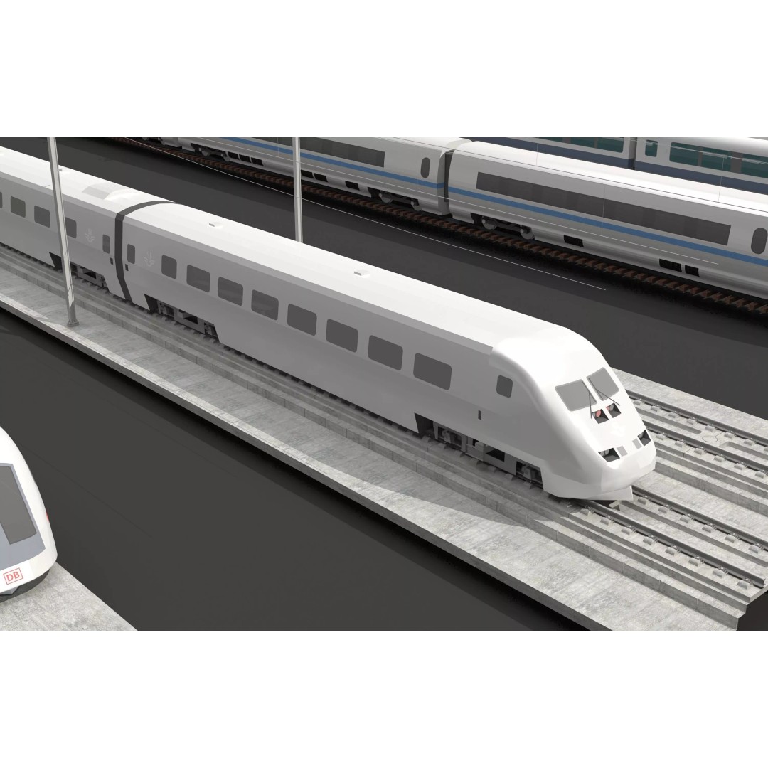 Bullet Train 3D Model – High-Speed Rail Vehicle Collection, FBX/OBJ - View 5