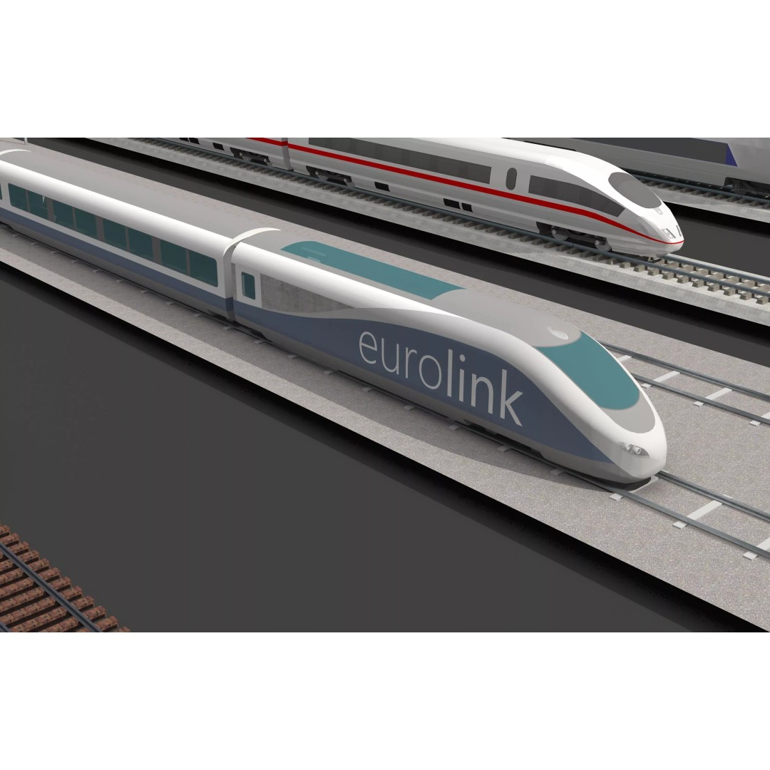 Bullet Train 3D Model – High-Speed Rail Vehicle Collection, FBX/OBJ - View 7