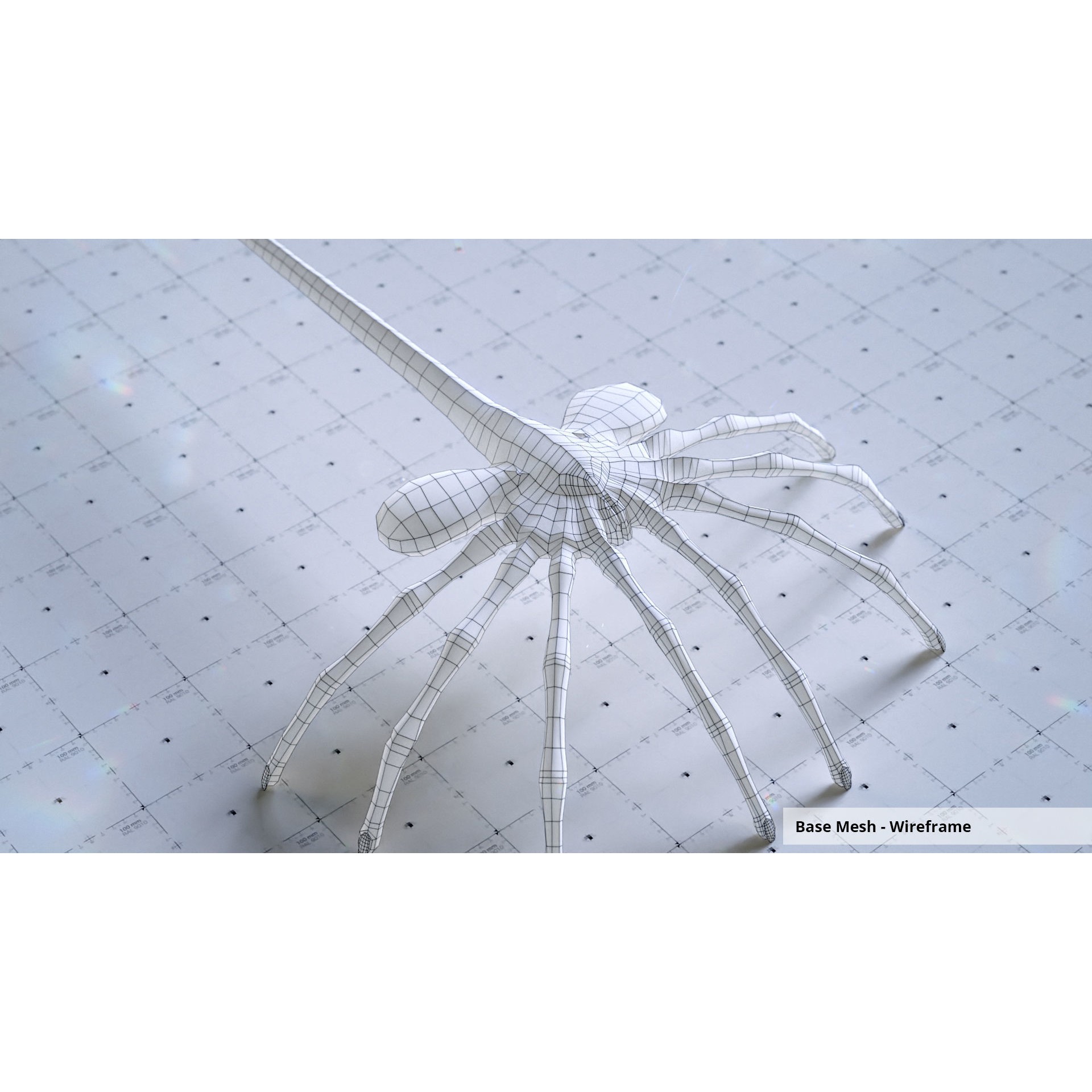 Alien Facehugger - Low-Poly Game-Ready 3D Model - View 9