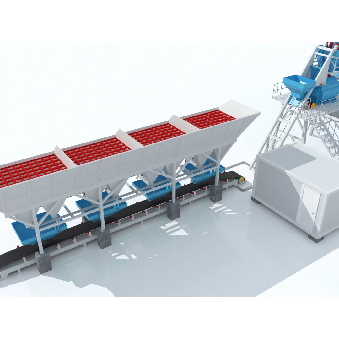 Concrete Batching Plant 3D Model – Industrial Stationary Mixer, FBX, OBJ - View 3