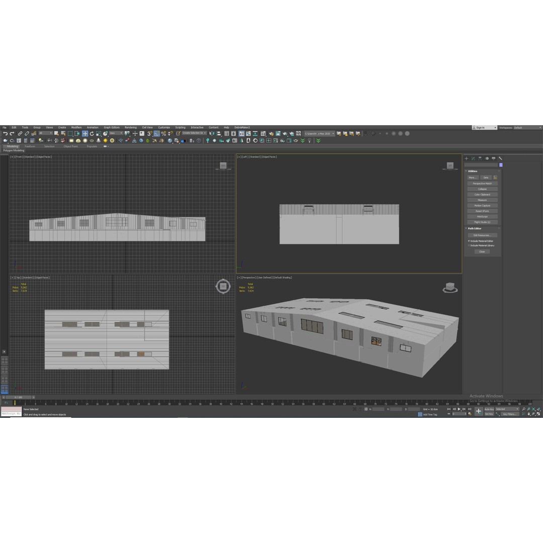 Low Poly Warehouse 3D Model – Versatile Industrial Hall, FBX & More - View 10