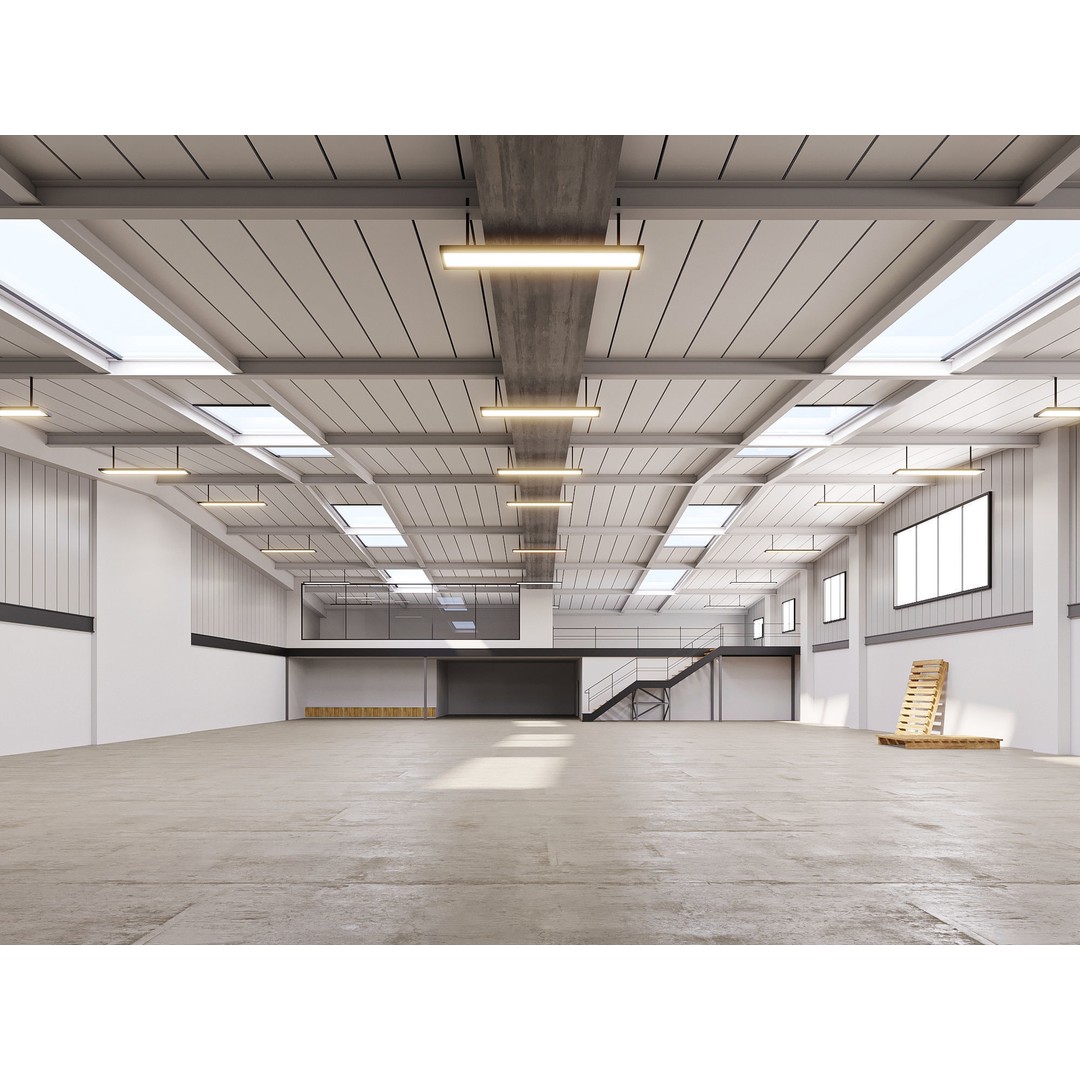 Low Poly Warehouse 3D Model – Versatile Industrial Hall, FBX & More - View 4
