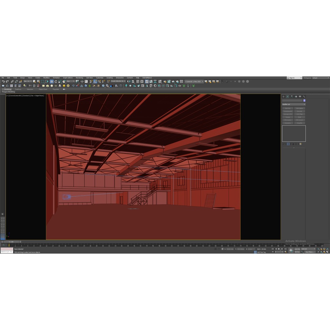 Low Poly Warehouse 3D Model – Versatile Industrial Hall, FBX & More - View 6