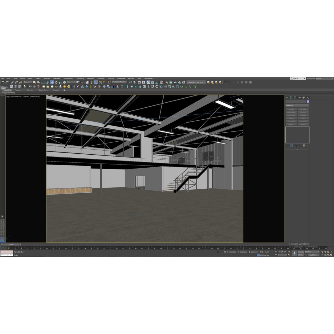 Low Poly Warehouse 3D Model – Versatile Industrial Hall, FBX & More - View 9