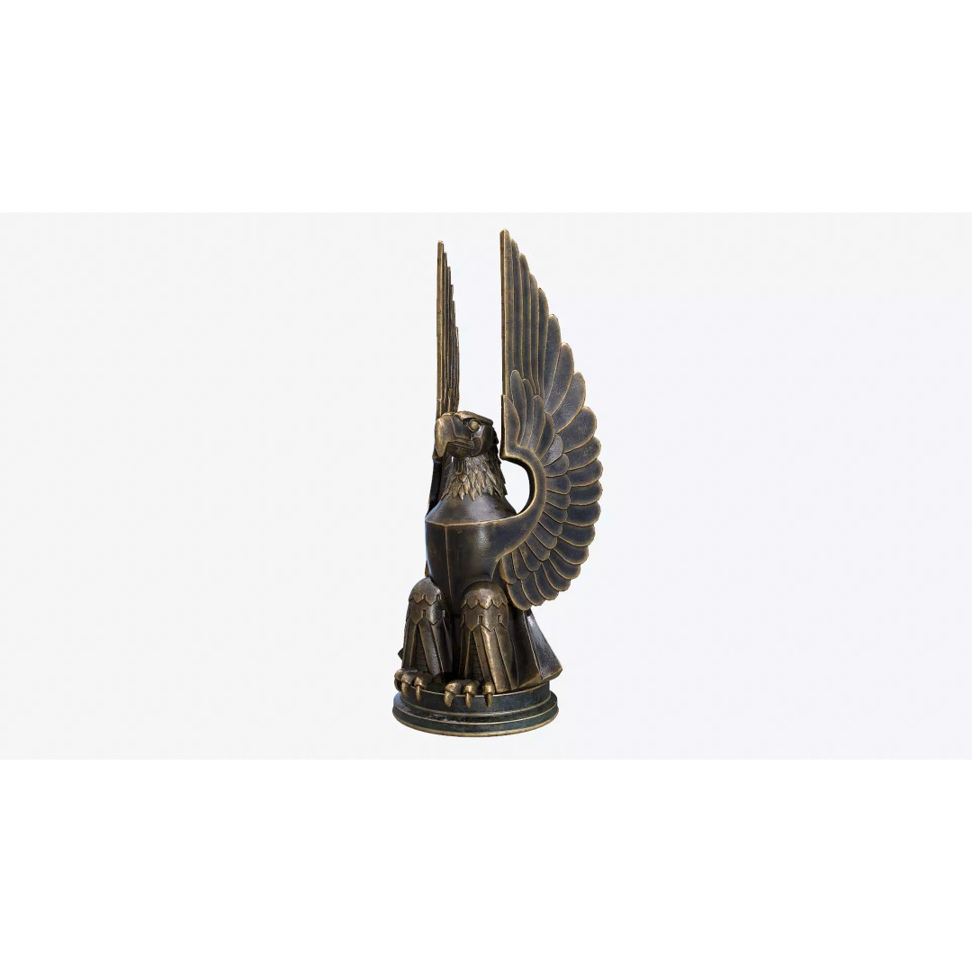 Eagle Sculpture 3D Model – Low Poly PBR Asset, FBX, OBJ - View 2