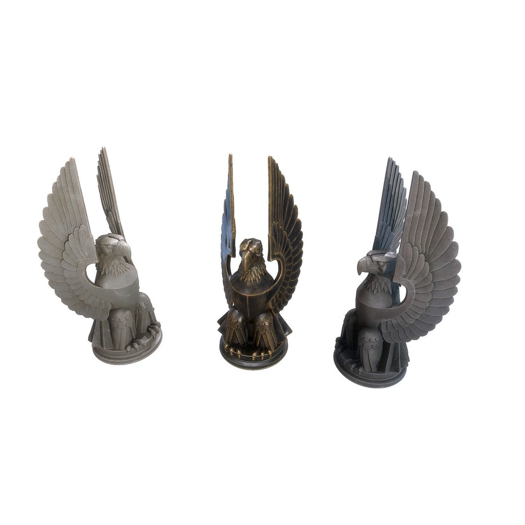 Eagle Sculpture 3D Model – Low Poly PBR Asset, FBX, OBJ - View 8