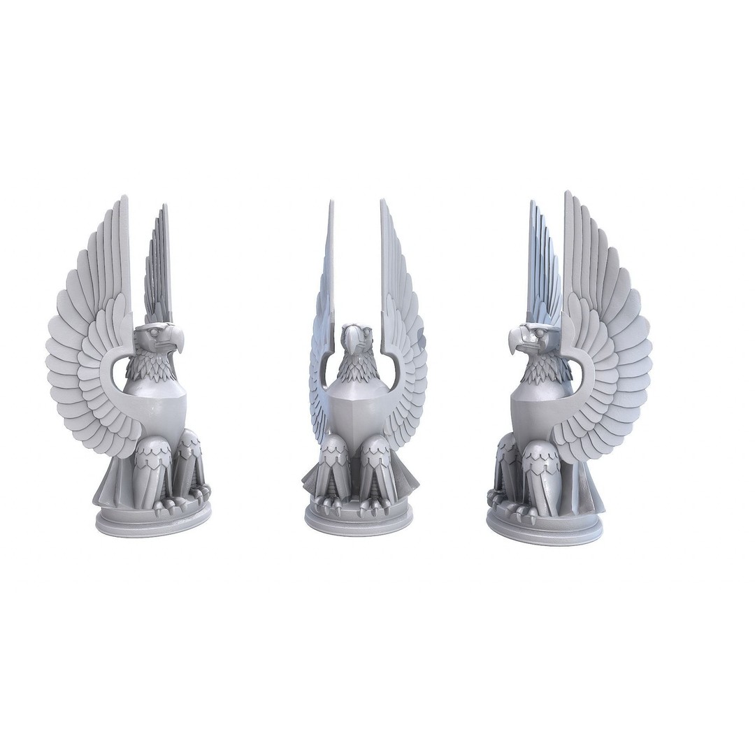 Eagle Sculpture 3D Model – Low Poly PBR Asset, FBX, OBJ - View 9