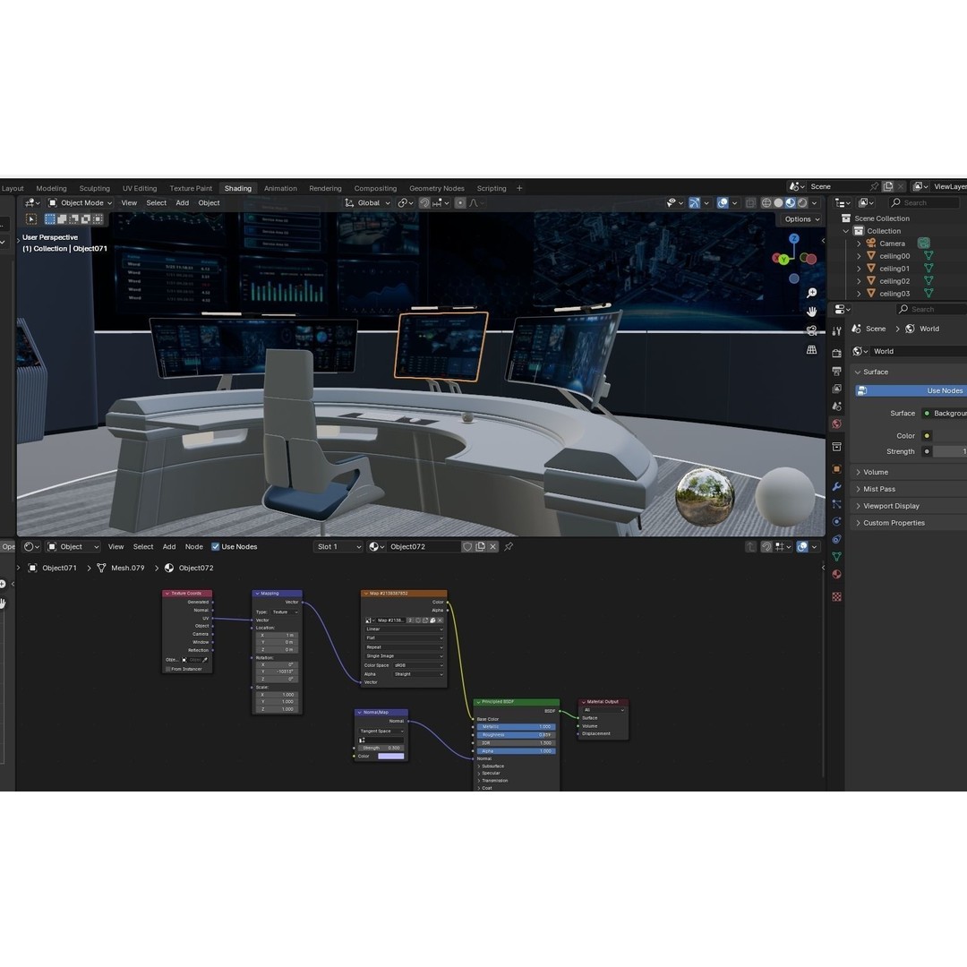 Small Control Room 3D Model – High Poly Architectural Interior, FBX - View 11