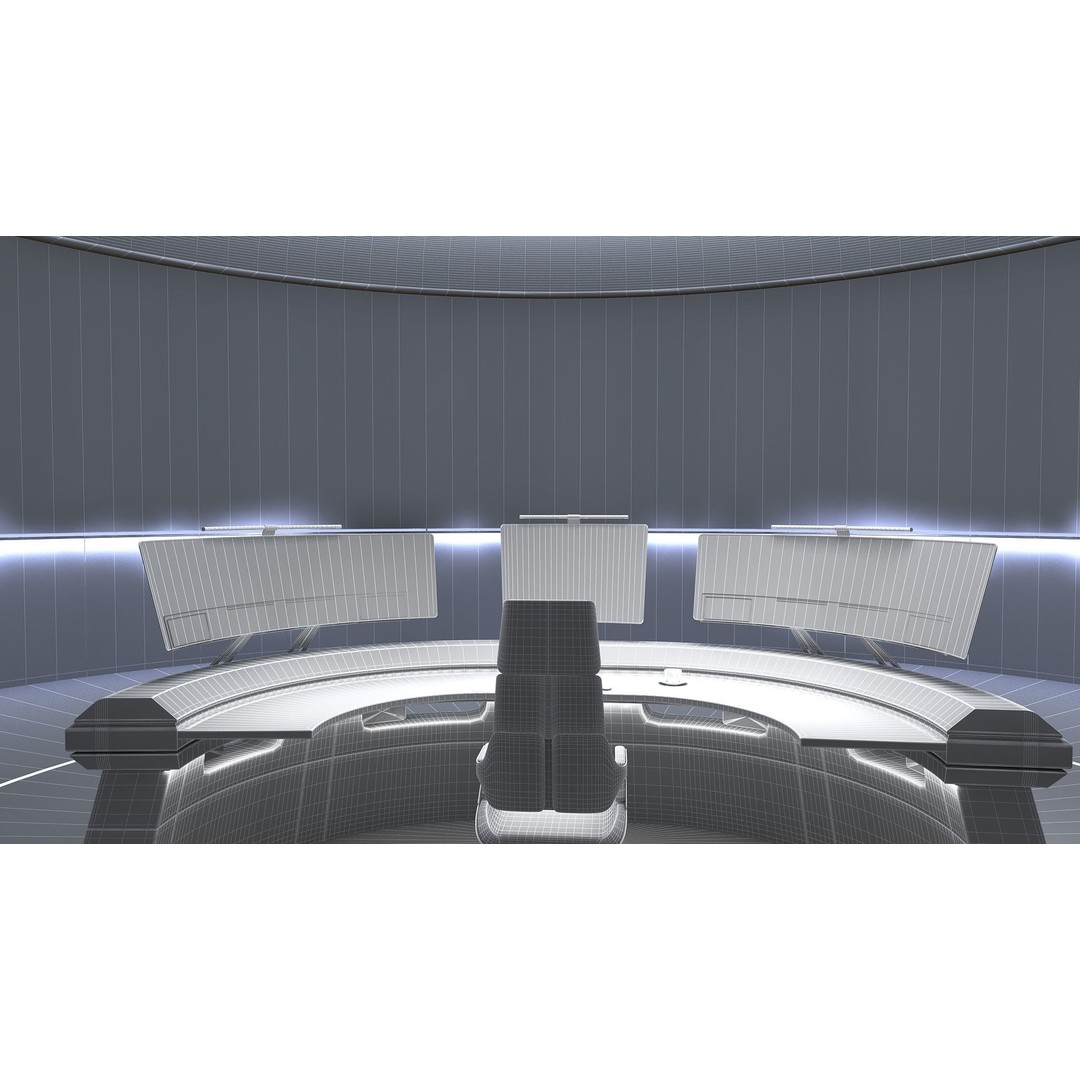 Small Control Room 3D Model – High Poly Architectural Interior, FBX - View 15