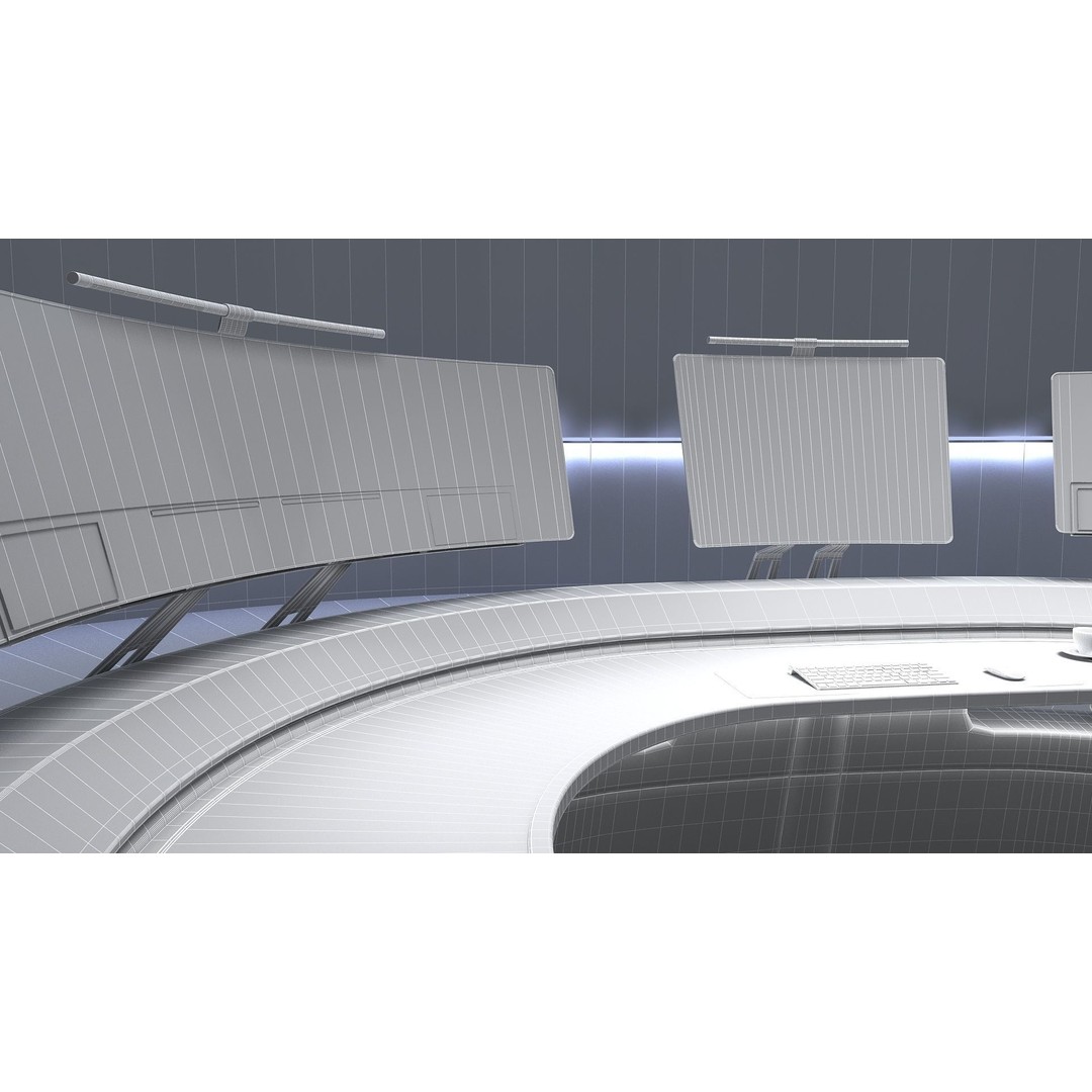 Small Control Room 3D Model – High Poly Architectural Interior, FBX - View 16