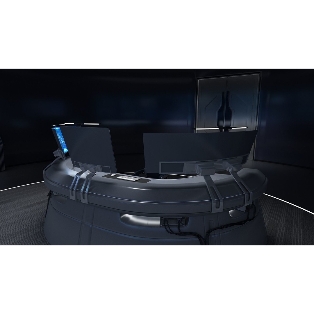 Small Control Room 3D Model – High Poly Architectural Interior, FBX - View 5