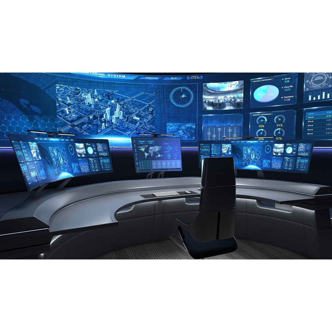 Small Control Room 3D Model – High Poly Architectural Interior, FBX - View 6