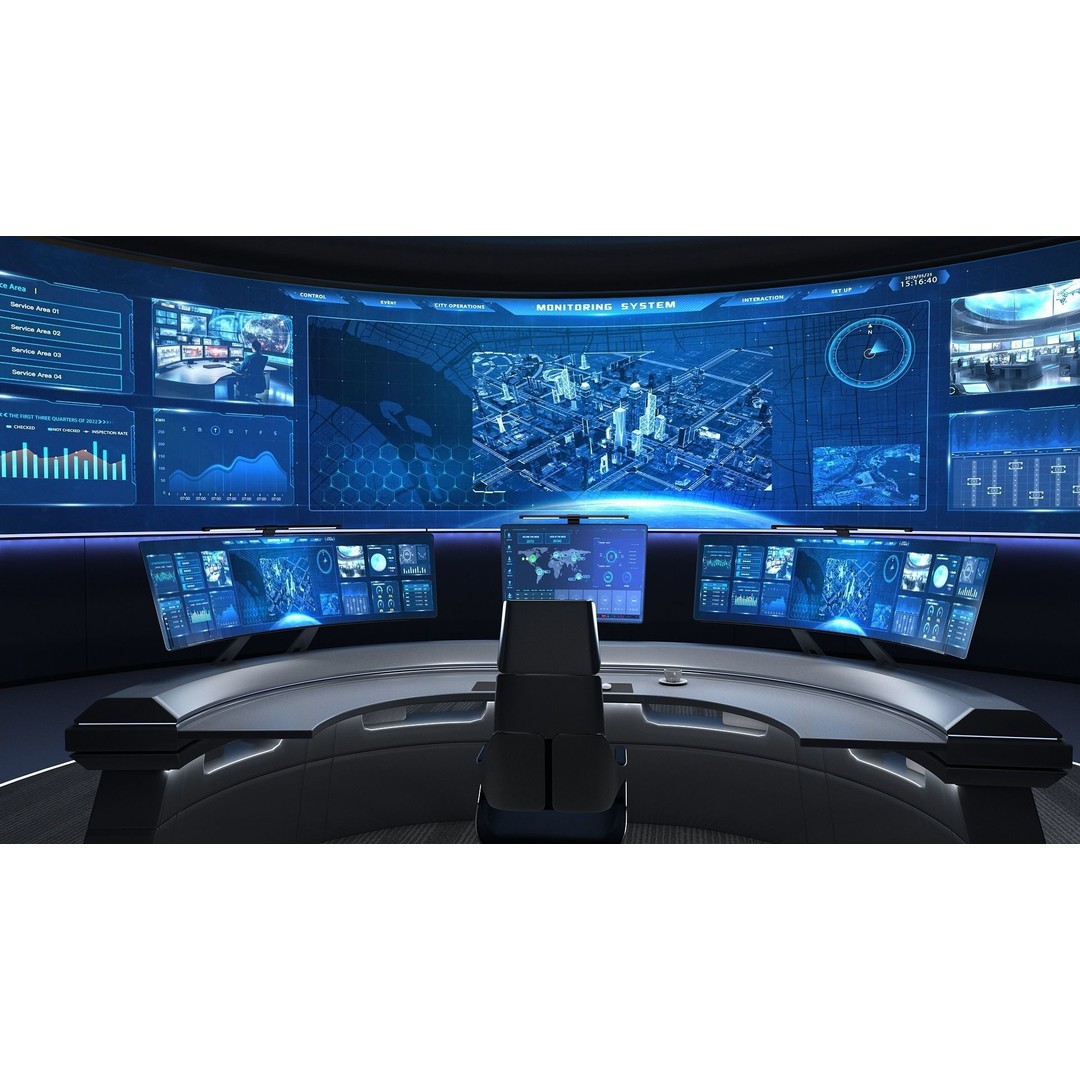 Small Control Room 3D Model – High Poly Architectural Interior, FBX - View 7