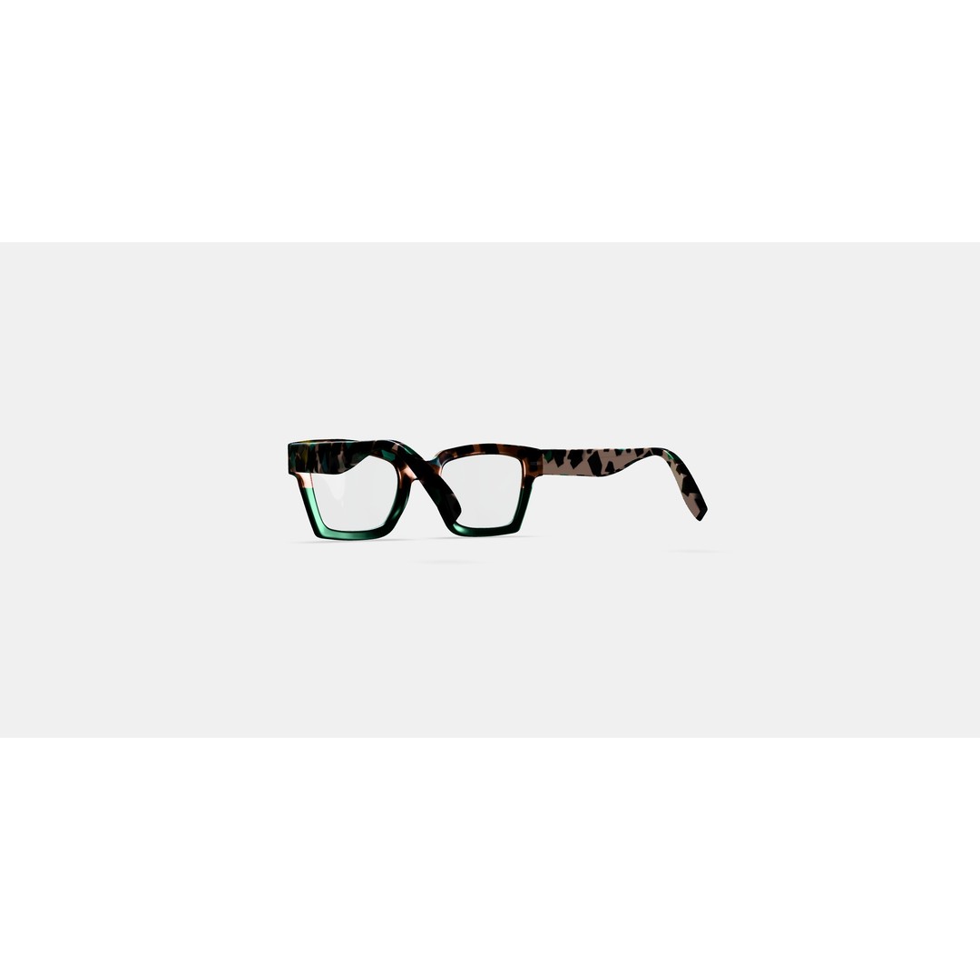 Sonia Eyeglasses 3D Model – Aventurine Tortoise Fade, PBR Textures