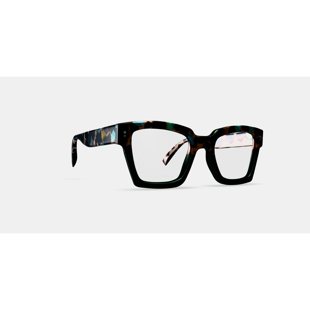 Sonia Eyeglasses 3D Model – Aventurine Tortoise Fade, PBR Textures - View 10