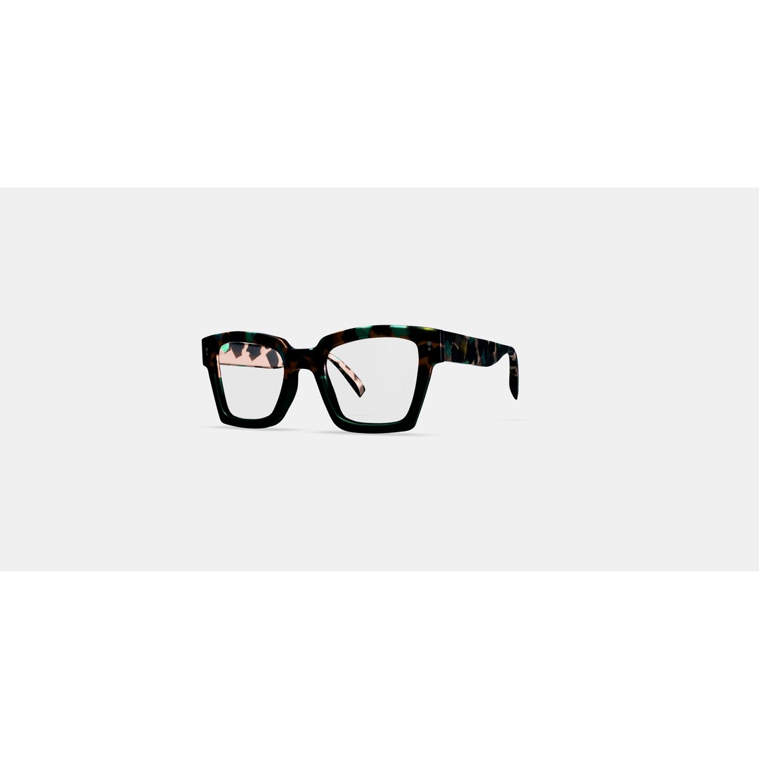 Sonia Eyeglasses 3D Model – Aventurine Tortoise Fade, PBR Textures - View 13