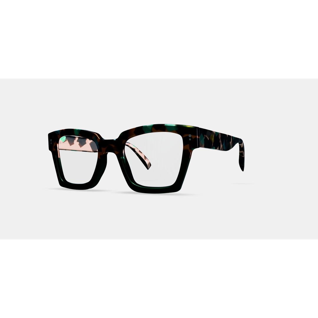 Sonia Eyeglasses 3D Model – Aventurine Tortoise Fade, PBR Textures - View 14