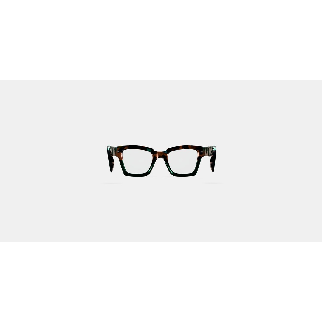Sonia Eyeglasses 3D Model – Aventurine Tortoise Fade, PBR Textures - View 15