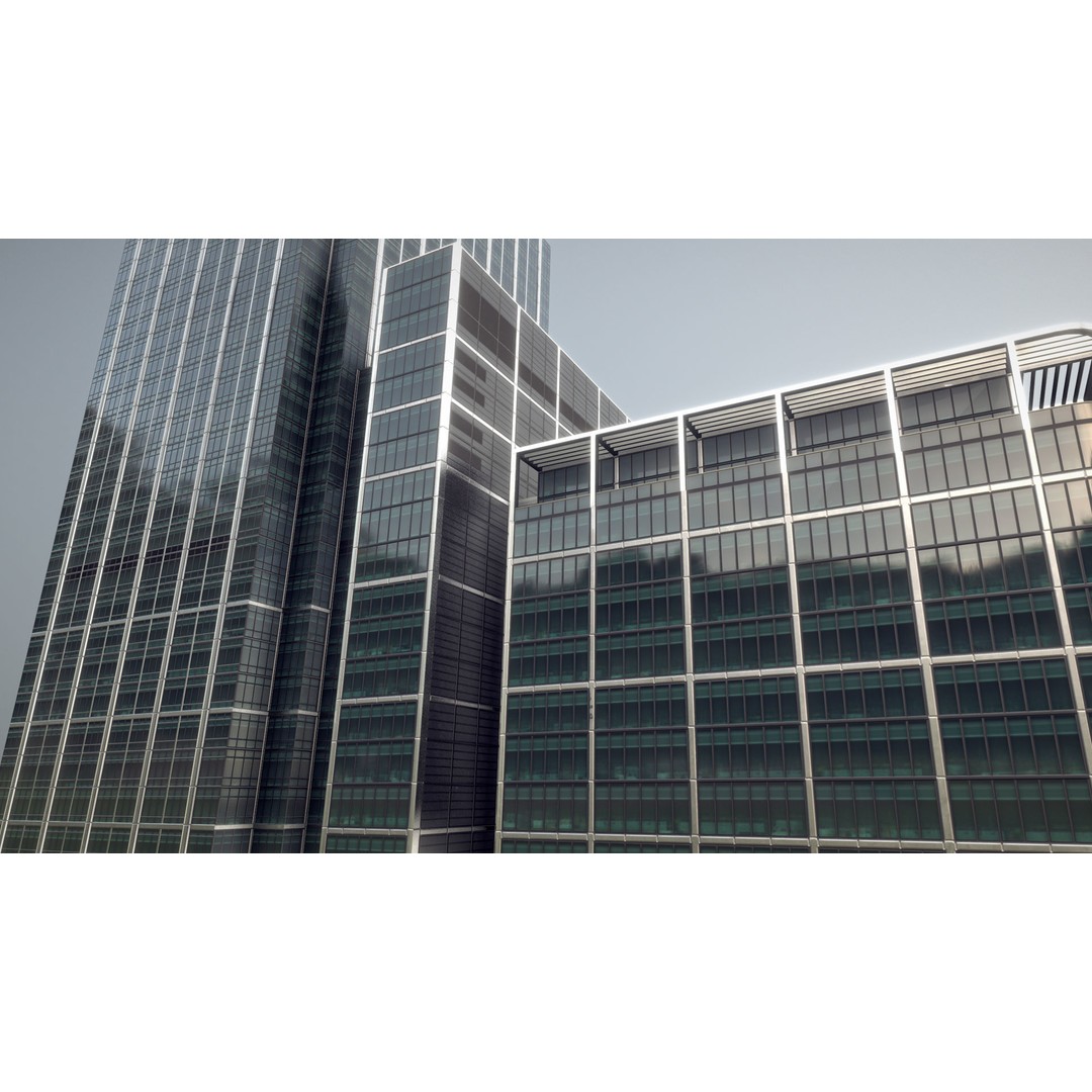 London 25 Canada Square 3D Model – Low Poly Skyscraper, Game Ready - View 11