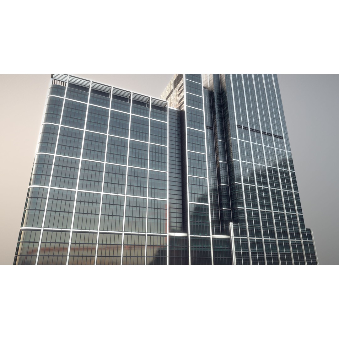 London 25 Canada Square 3D Model – Low Poly Skyscraper, Game Ready - View 12