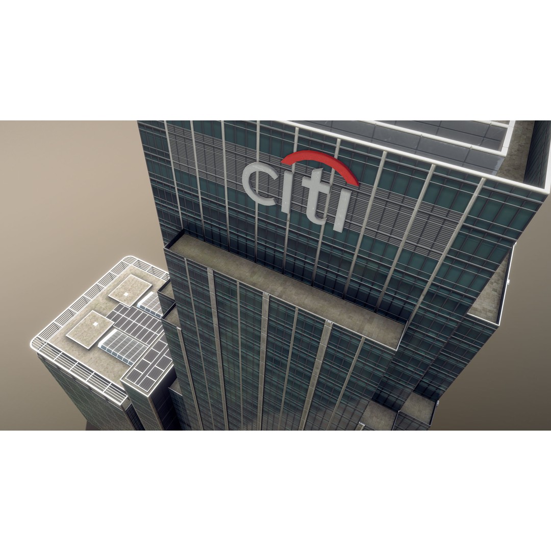 London 25 Canada Square 3D Model – Low Poly Skyscraper, Game Ready - View 13