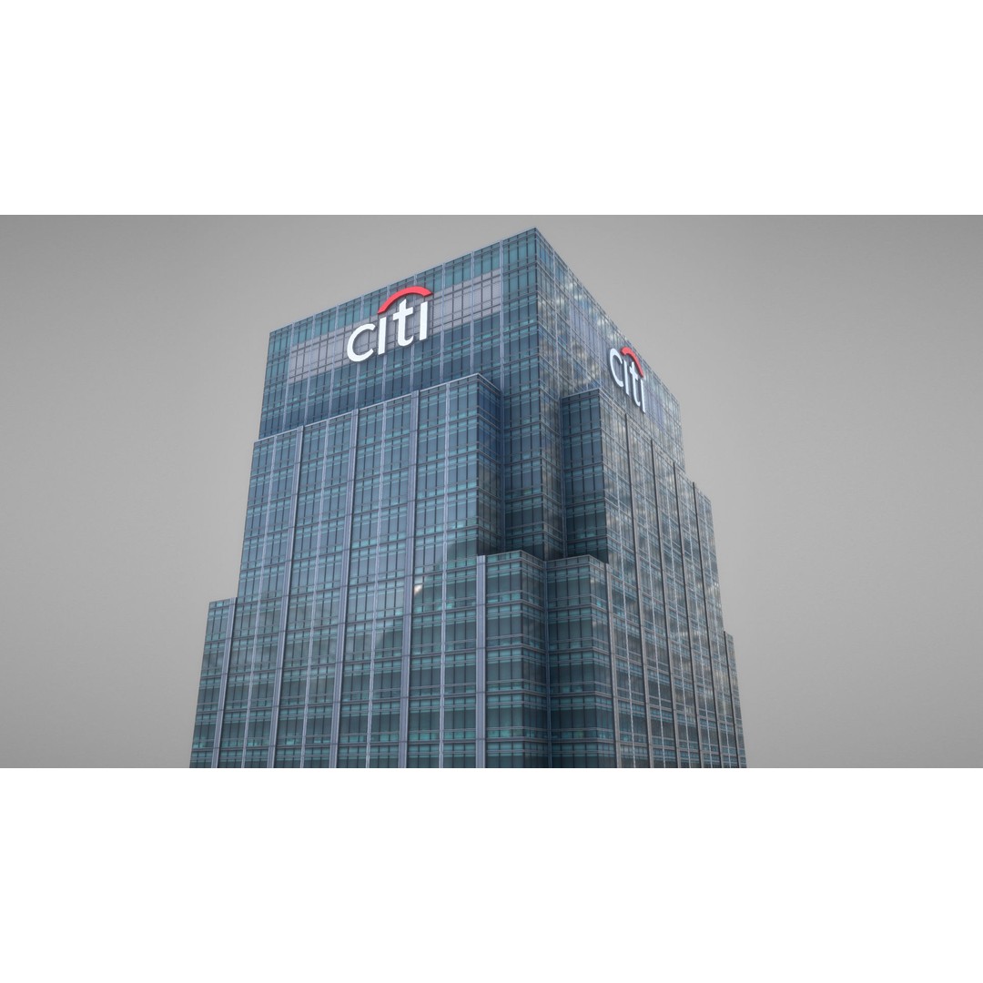 London 25 Canada Square 3D Model – Low Poly Skyscraper, Game Ready - View 17