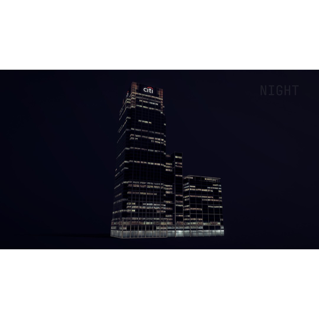London 25 Canada Square 3D Model – Low Poly Skyscraper, Game Ready - View 22