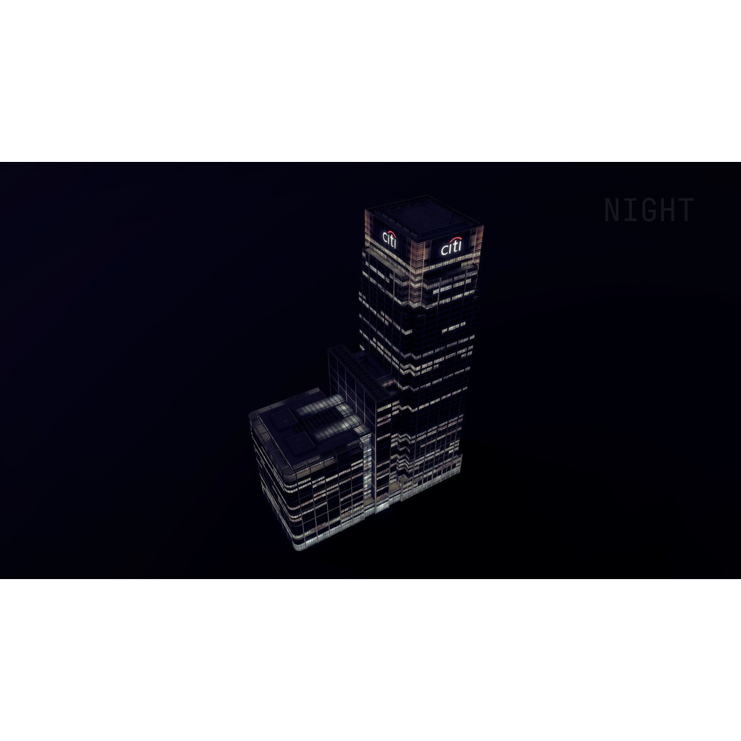 London 25 Canada Square 3D Model – Low Poly Skyscraper, Game Ready - View 23