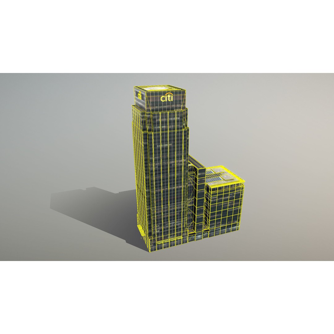 London 25 Canada Square 3D Model – Low Poly Skyscraper, Game Ready - View 25