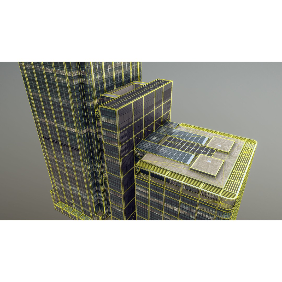 London 25 Canada Square 3D Model – Low Poly Skyscraper, Game Ready - View 26