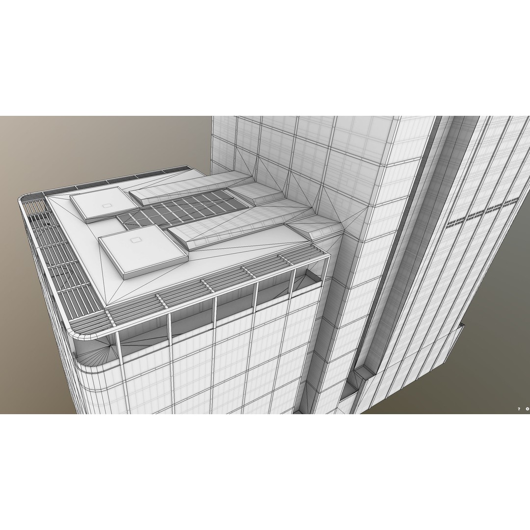 London 25 Canada Square 3D Model – Low Poly Skyscraper, Game Ready - View 28