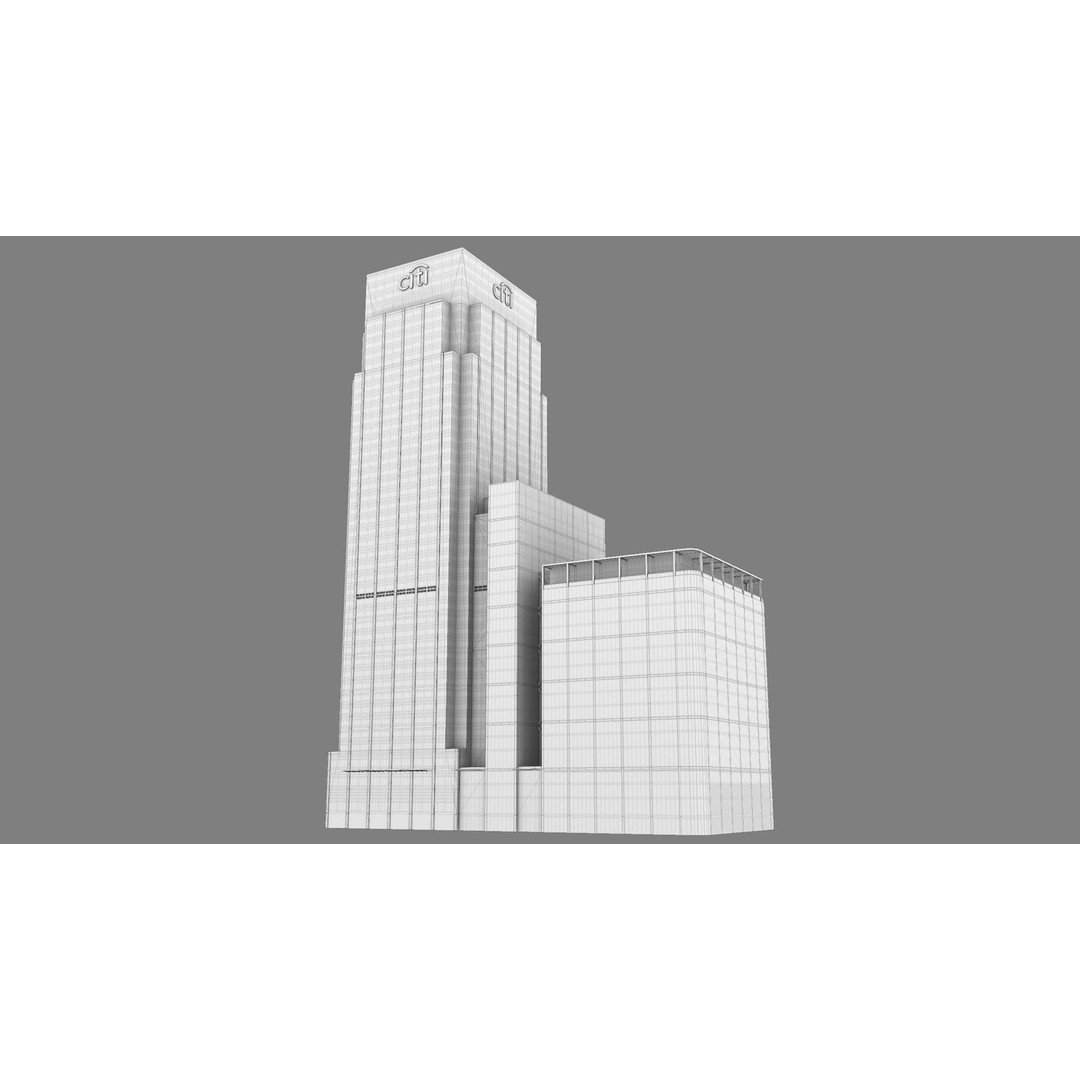 London 25 Canada Square 3D Model – Low Poly Skyscraper, Game Ready - View 32