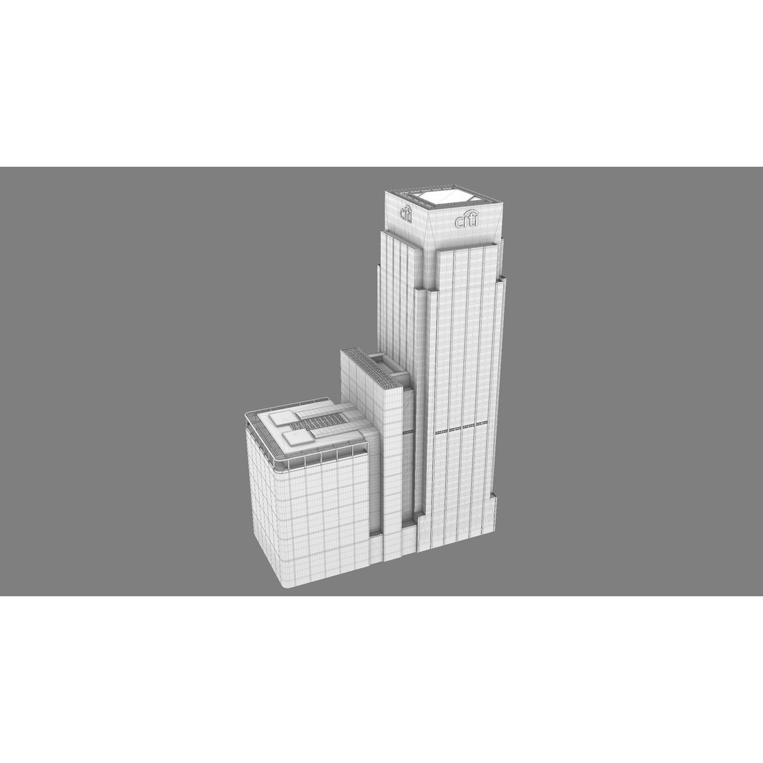 London 25 Canada Square 3D Model – Low Poly Skyscraper, Game Ready - View 33
